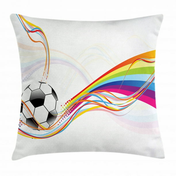 Soccer Pattern & Gifts For Women And Girls Soccer Girl Throw Pillow 18x18 Multicolor 